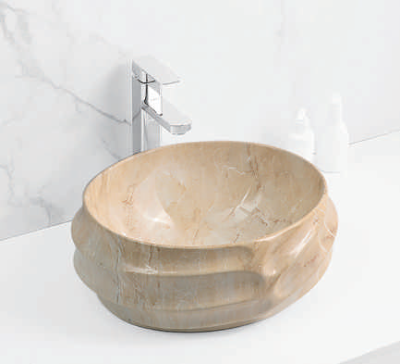 Evaan Glossy Marble table top art basin SF 9459-4
