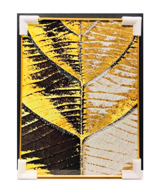Evaan Canvas Pictures Living Room Golden Art Abstract Tree Leaf Wall Art Prints