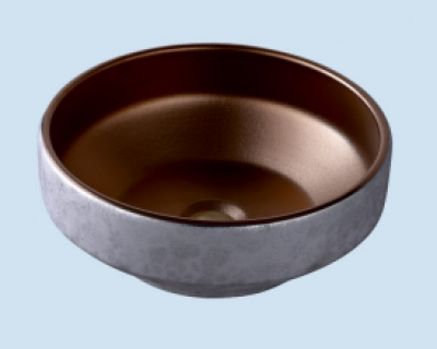 POWER PLUS Glossy Brown With Silver Design Table Top Basin PPTT-570