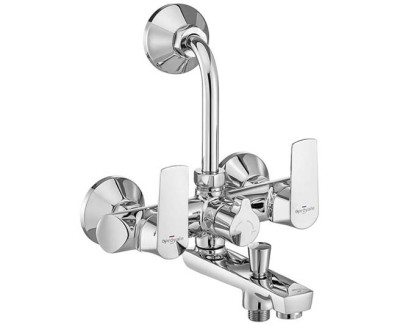 Asian paints TWIST Wall mixer 3-in-1 with provision for telephonic shower and overhead shower arrangement with bend pipe and wall flange