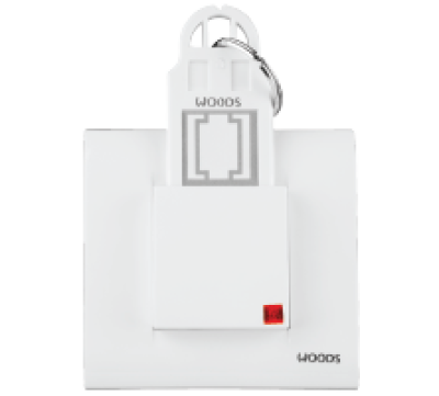 ANCOR WOODS HOTEL & HOSPITALITY RANGE 240V~ DND/MMR 32A D.P. Switch Operate by Key Ring Tag
PC (With Frame & Front Plate) 2 module
(complete Unit)