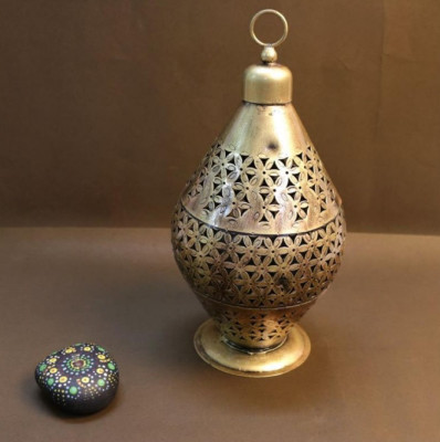 OPPERSTE IRON PAINTED TEA LIGHT ROUND LANTERN