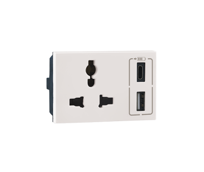 Legrand combi twin USB 3100mA type A multistandard socket 3 module