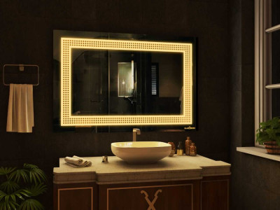 EVVAN Rectangular  LED Wall Mirror(3 Tone-White Light, Natural Light, Warm Light) led m29