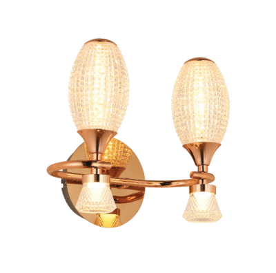 S2B2 Modern Brass twin Wall Light Fitting with Crystal Detail AM-04-122