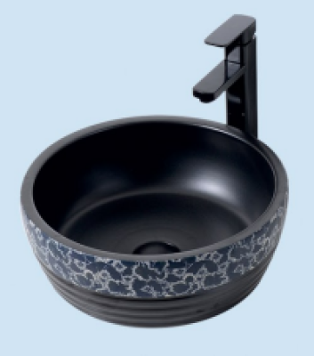 POWER PLUS Glossy Black Table Top Basin PPTT-515