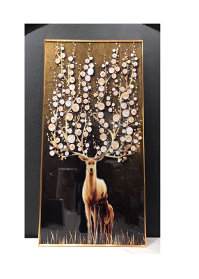 Evvan Golden Deer Design Single Piece Art