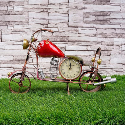 OPPERSTE METAL RED BIKE WITH
CLOCK SHOWPIECE