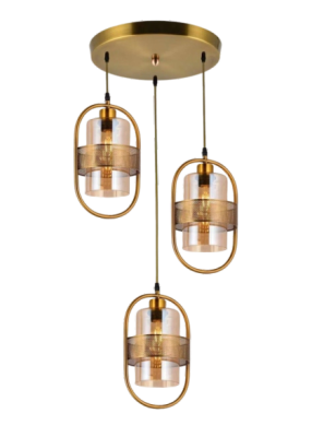 Neptune Paget Chandelier Goldan Ceiling Light 1098-3