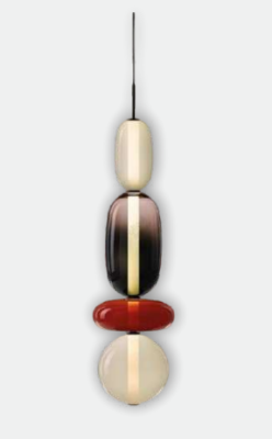 Neptune Simple LED Pendant Light with Colorful Glass Shade 5173/P