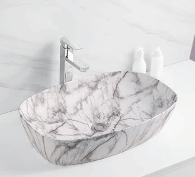 Evaan Glossy marble table top art basin SF 9417B-22