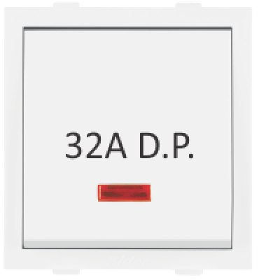 Anchor Rider Power Switches , 240V~ (ISI) 32A D.P. Mega 1 Way Switch ( Main Switch with Neon), 2 Module 47132