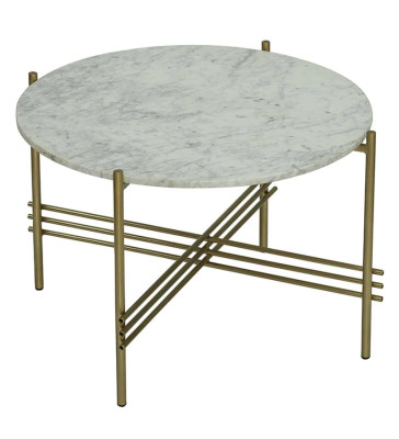 Hesin Metal Coffee Table In Gold Colour With Porcelain Top