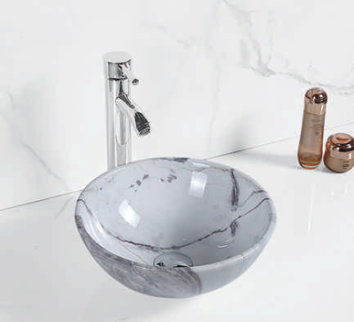 Evaan Glossy Marble table top art basin SF 9523-6