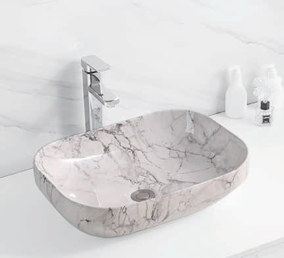 Evaan Glossy marble table top art basin SF 9473-10