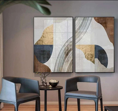 Evvan Minimalist Style Abstract Light Brown Crystal Porcelain Painting