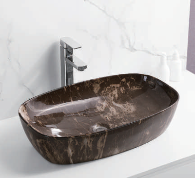 Evaan Glossy marble table top art basin SF 9417B-16