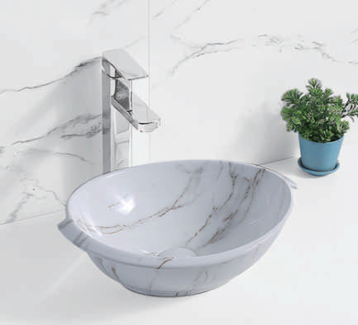 Evaan Glossy marble table top art basin SF 9458-6