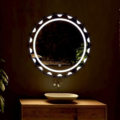 EVAAN Round LED Wall Mirror(3 Tone-White Light, Natural Light, Warm Light) led m 20
