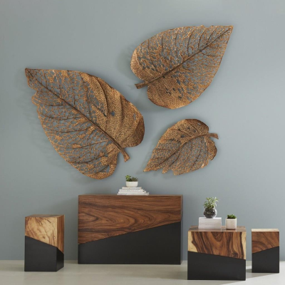 OPPERSTE 
COPPER LEAF SET OF 3