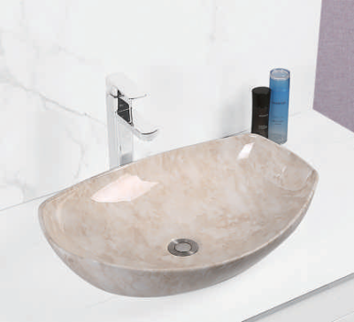 Evaan Glossy Marble table top art basin SF 9426B-4