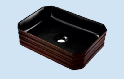 POWER PLUS Matt Black Table Top Basin PPTT-388