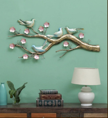 OPPERSTE WROUGHT IRON BIRD ON BRANCH WALL DÉCOR