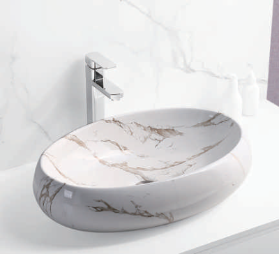 Evaan Glossy Marble table top art basin SF 9527-13