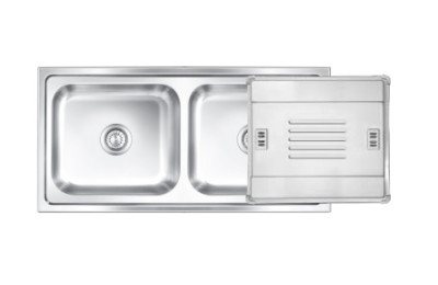 Nirali D'singo Super Slider Deluxe BG Series Stainless Steel Double Bowl Kitchen Sink (41 inch x 20 inch)