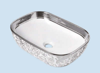 POWER PLUS Glossy Silver Table Top Basin PPTT-274