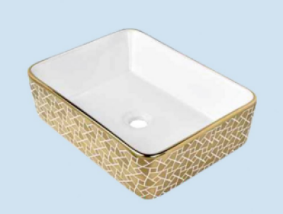 POWER PLUS Glossy Gold Table Top Basin PPTT-279