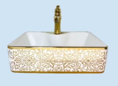 POWER PLUS Glossy Gold Table Top Basin PPTT-550