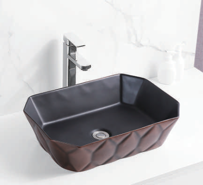 Evaan Inner Black Outer Red-Bronze table top art basin SF 9470-4