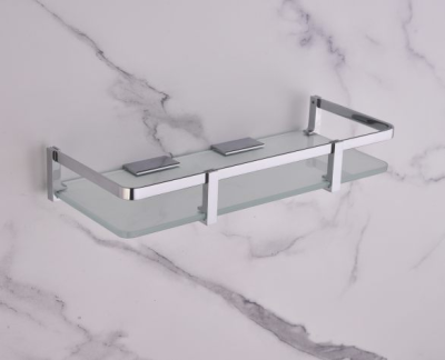 Manjula Shelf & Corner Glass Chrome Finish Glass Manjula Shelf