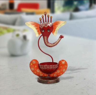 OPPERSTE IRON PAINTED GANESHA
TEA LIGHT RED