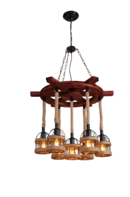 NEPTUNE Wooden Pendant Lamp Rudder Creative Hanging Lamp FD-9370/7