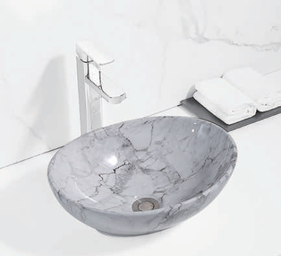 Evaan Glossy Marble table top art basin SF 9516-96