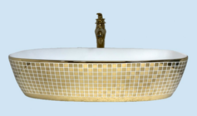 POWER PLUS Glossy Gold Table Top Basin PPTT-530