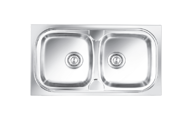 NIRALI POPULAR Pride BG SERIES STAINLESS STEEL DOUBLE BOWL KITCHEN SINK (32½ inch x 20 inch)