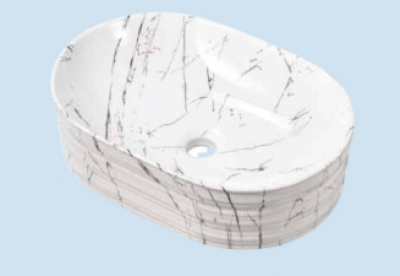 POWER PLUS Glossy Marble Table Top Basin PPTT-394