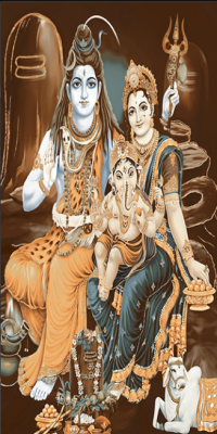 Livolla Lord shiv ji famliy poseter art 59 600 x 1200MM