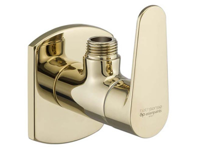 Asianpaints French Gold Angle Cock With Wall Flange GDALAC101